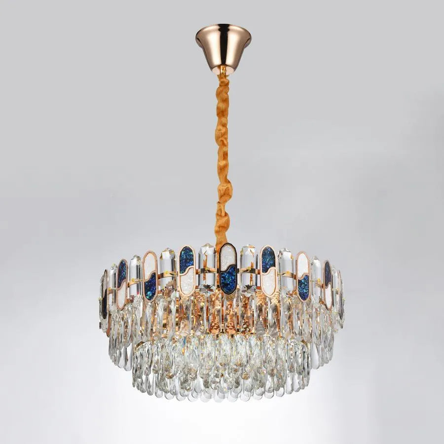Chandelier Amadi 8*E27, метал и кристал, златист