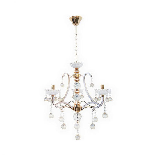 Chandilier Ari, 3*E14, бял, метал с кристал
