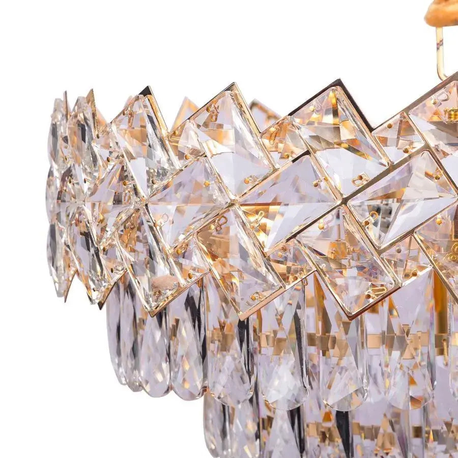 Cymandier Crystal Windsor Eleganza 8x E14, диаметър 49 cm, лъскаво злато, регулируема височина