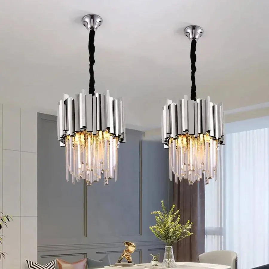 Crystal Blois Petito 3xe14 полилей, диаметър 30 ​​см, сребро, регулируема височина