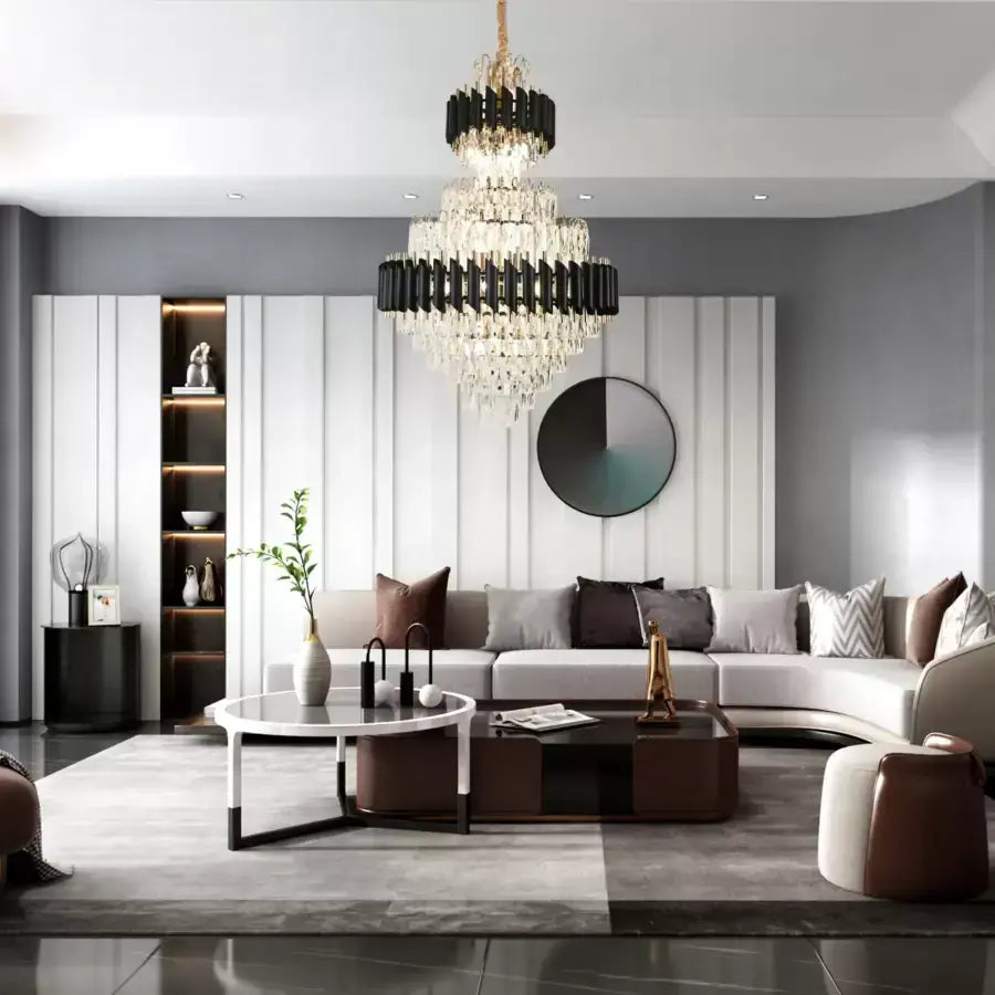 Crye Chandelier Versailles Grande Supremo 10xe14, 60cm x диаметър 90 cm, лъскаво и черно злато, регулируема височина