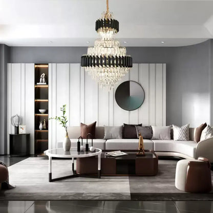 Crye Chandelier Versailles Grande Supremo 10xe14, 60cm x диаметър 90 cm, лъскаво и черно злато, регулируема височина
