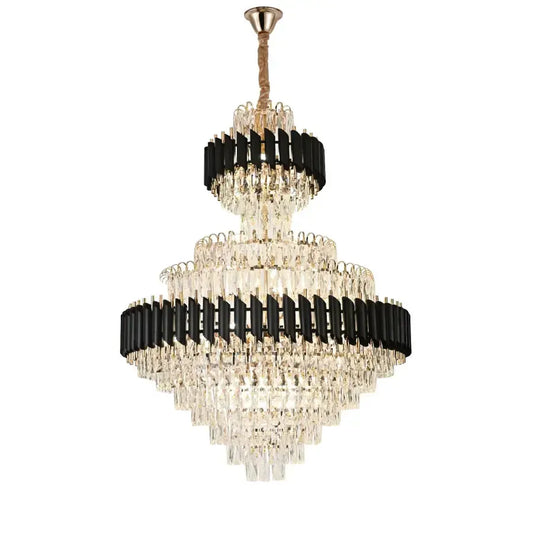 Crye Chandelier Versailles Grande Supremo 10xe14, 60cm x диаметър 90 cm, лъскаво и черно злато, регулируема височина