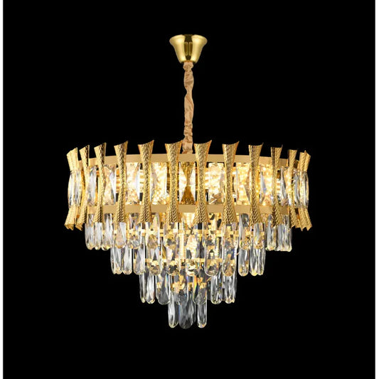 Chandelier Crypton Hampton Eleganza 7x E14, диаметър 49 cm, лъскаво злато, регулируема височина