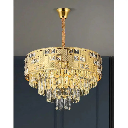 Neuschwanstein Crystal Chandelier Noble 4xe14, диаметър 40 см, злато, регулируема височина