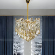 CHANDELIER CRYSTAL TOPKAPI PETITO 3XE27, 30см диаметър, лъскаво злато, регулируема височина
