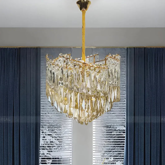 CHANDELIER CRYSTAL TOPKAPI PETITO 3XE27, 30см диаметър, лъскаво злато, регулируема височина