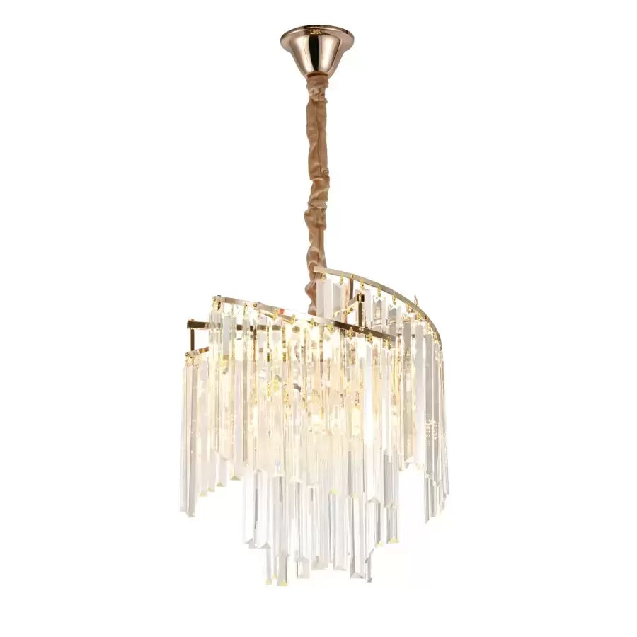 Cymandier Crystal Trianon Noble 5x E27, 38 cm диаметър, лъскаво злато, регулируема височина