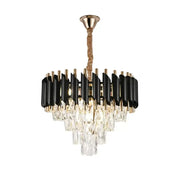 Crye Chandelier Versailles Noble 4xe14, 40 cm диаметър, лъскаво и черно злато, регулируема височина