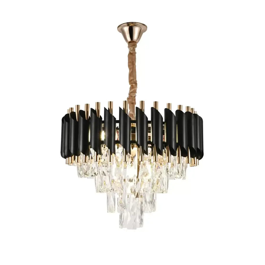 Crye Chandelier Versailles Noble 4xe14, 40 cm диаметър, лъскаво и черно злато, регулируема височина