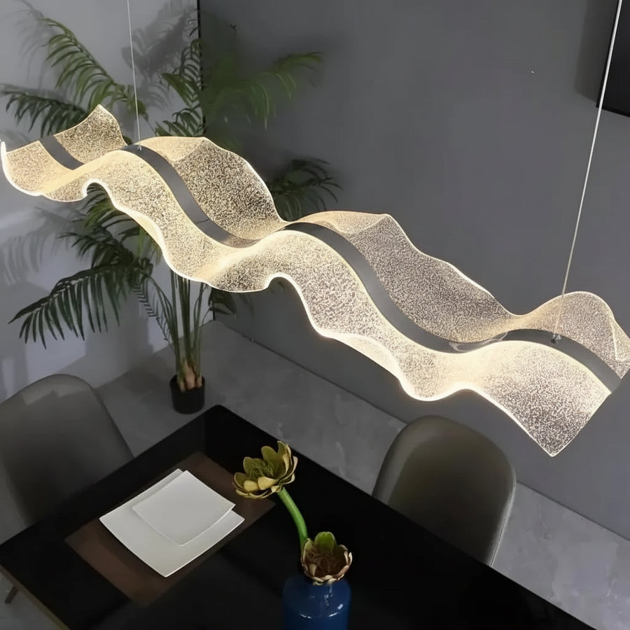 LED полилей с дистанционно управление, окачен AMI 63W, линеен, студена/топла/неутрална светлина, бял, регулируема височина