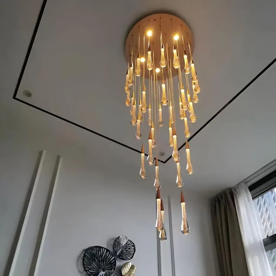 CHANDELIER CRYSTAL LED 60W Истински диаметър 60см злато
