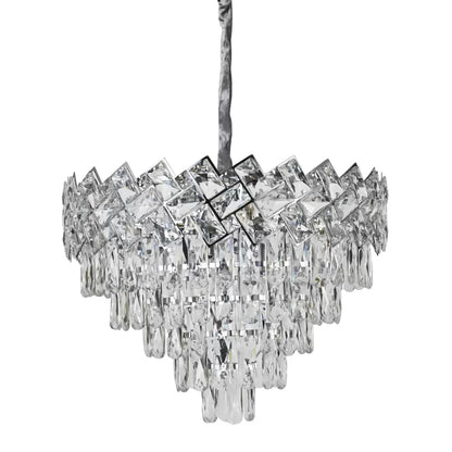 Кристален полилей Уиндзор Eleganza 5x E27, диаметър 49 cm, лъскав хром, регулируема височина