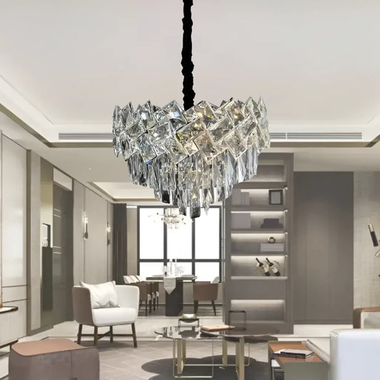 Кристален полилей Windsor Noble 5xe27, 40см диаметър, лъскав хром, регулируема височина