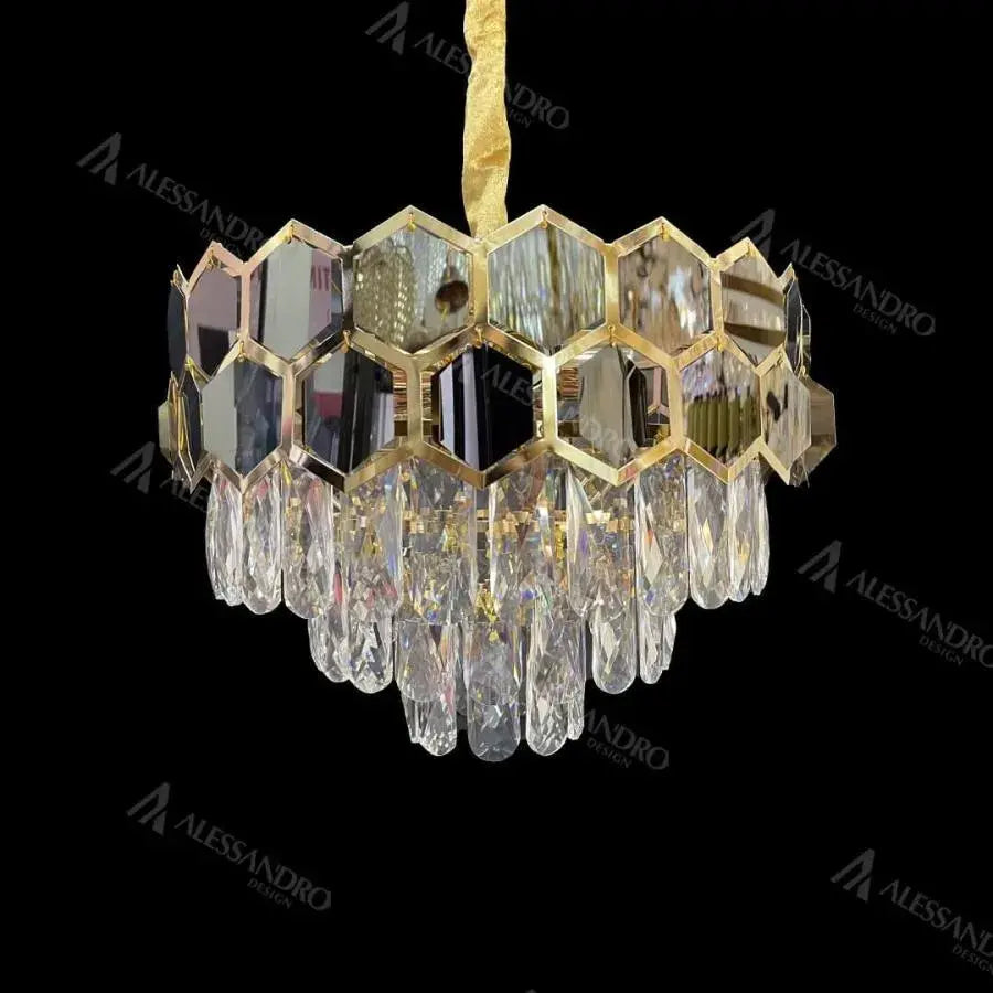CHANDELIER CRYSTAL MELIH 5X E27 DIAMETER 40cm черно злато