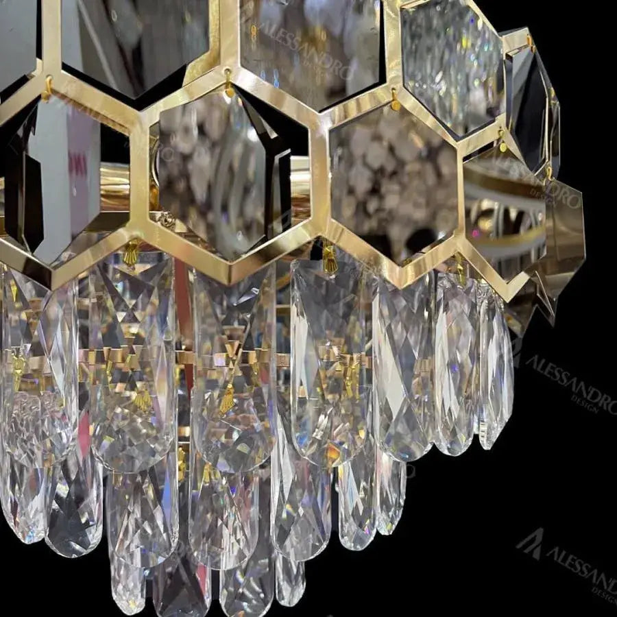 CHANDELIER CRYSTAL MELIH 5X E27 DIAMETER 40cm черно злато
