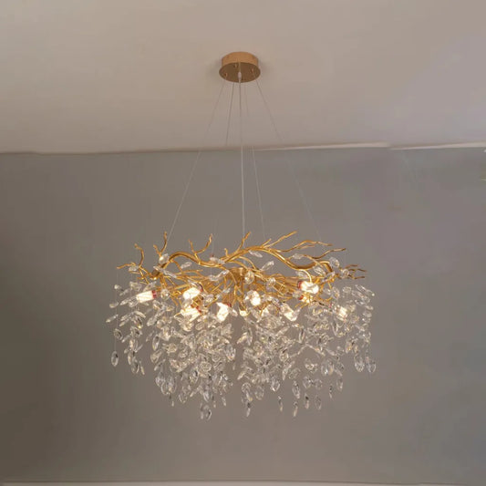 Crystal Chandelier Waltz Rhapsody, 12x G9, злато, 80 см, регулируема височина