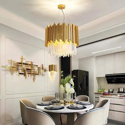 Damon Chandelier, диаметър 40 см, 5x E14 злато, регулируема височина
