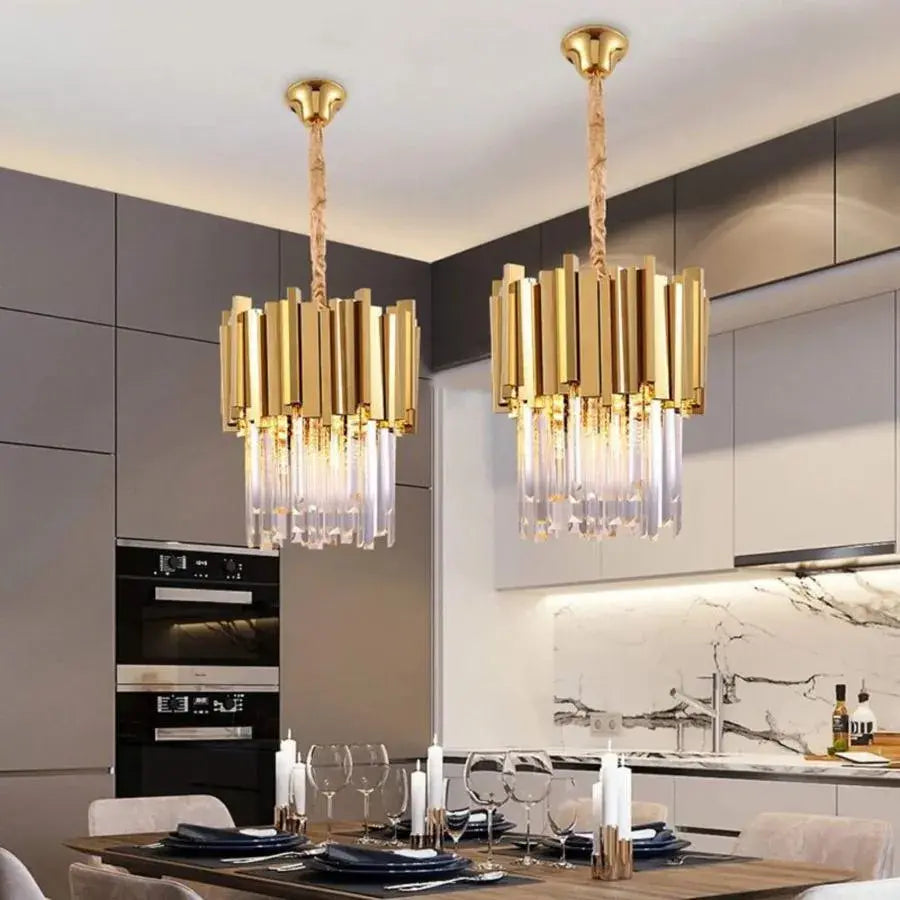 Dario Chandelier, диаметър 30 ​​cm, 3x e14 злато, регулируема височина