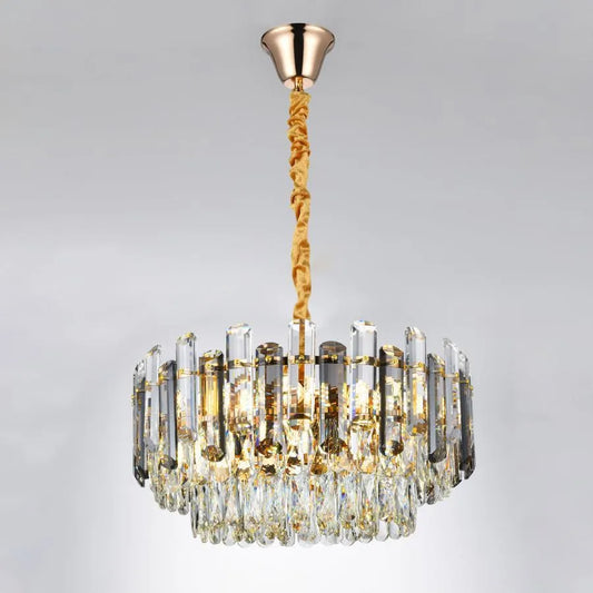 Chandelier Elros 8*E27, метал и кристал, златист