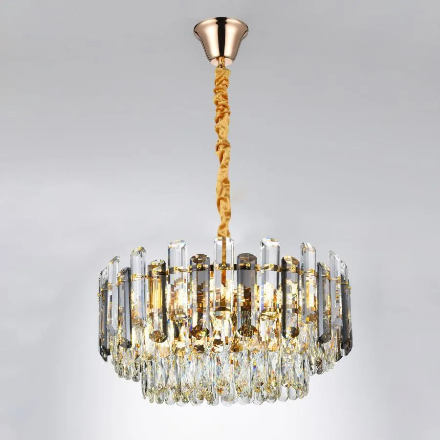 Chandelier Elros 8*E27, метал и кристал, златист