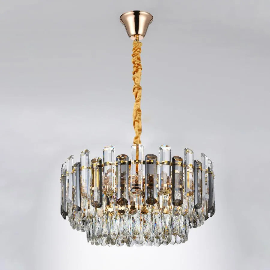 Chandelier Elros 8*E27, метал и кристал, златист