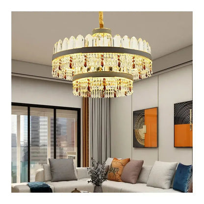 LED POLLUX полилей с дистанционно управление, 300W, 75 см злато, кристален диаметър.