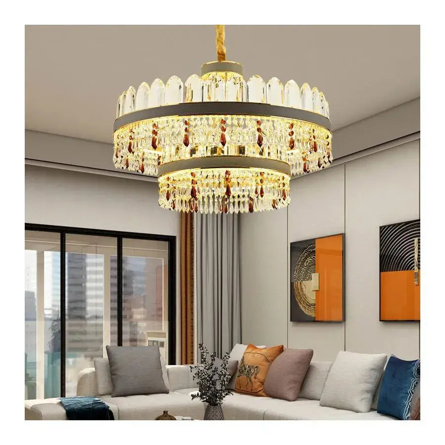 LED POLLUX полилей с дистанционно управление, 300W, 75 см злато, кристален диаметър.