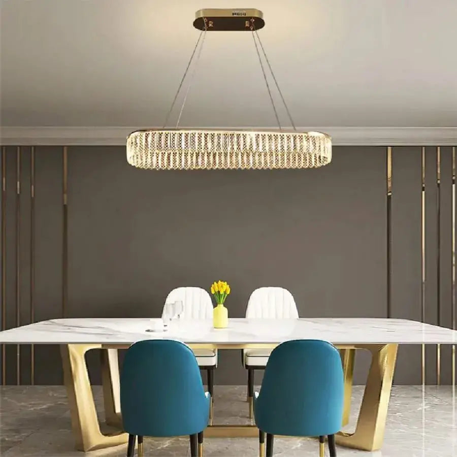 LED полилей с дистанционно управление на Zimar 80W, златен диаметър 80см