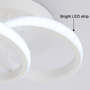 LED полилей VERTEX CIRCULA 22W, 2 кръга, метални рамки, студена/топла/неутрална светлина, бял