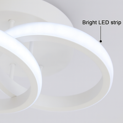LED полилей VERTEX CIRCULA 22W, 2 кръга, метални рамки, студена/топла/неутрална светлина, бял
