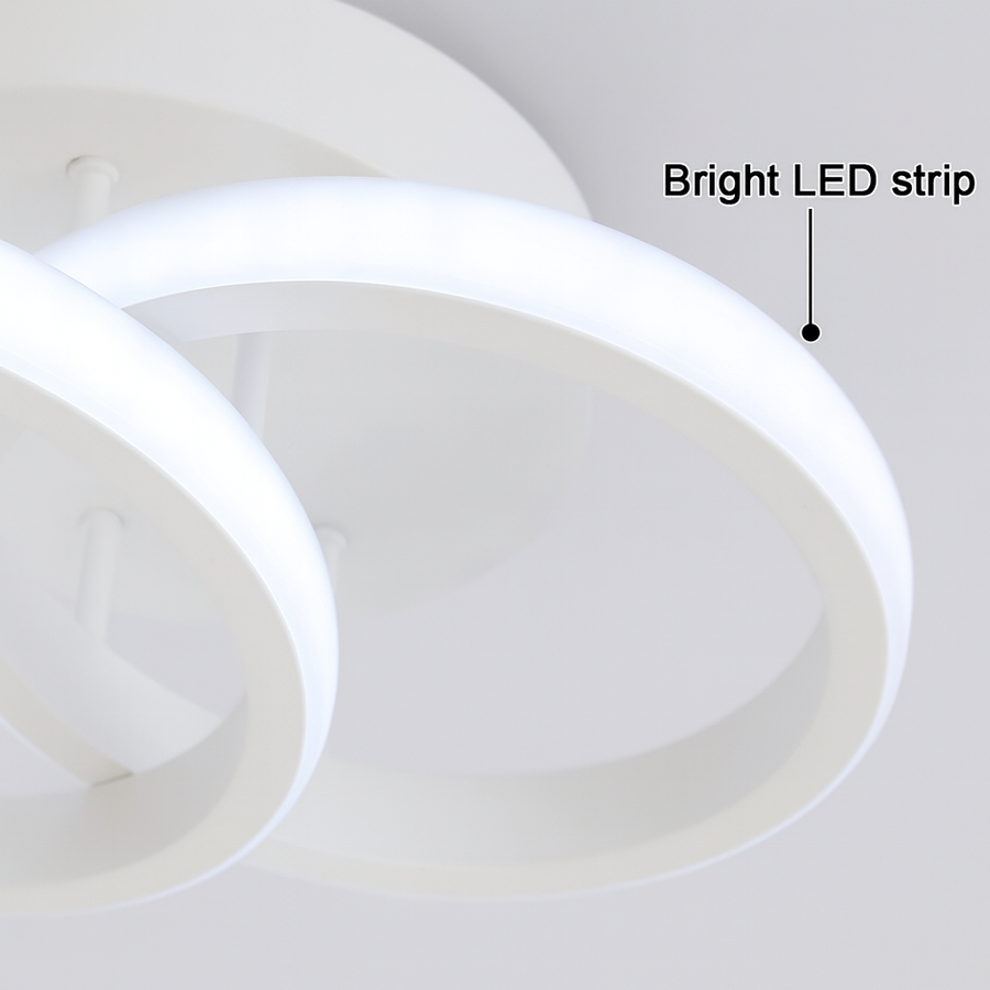 LED полилей VERTEX CIRCULA 22W, 2 кръга, метални рамки, студена/топла/неутрална светлина, бял