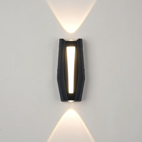 AX218 Външна и вътрешна LED стенна лампа, 2 източника x 8W, металик, черна, 3000K Външни стенни лампи Заглавие по подразбиране Alessandro Design