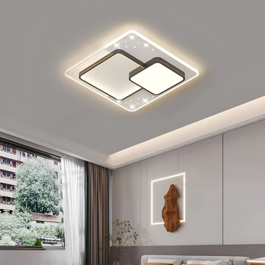 LED полилей с дистанционно управление Velura Nocco, 125W, 3 квадрата, студена/гореща/неутрална светлина, нестабилна, черна