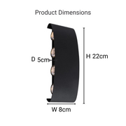 Fantasis Прилагайте външен и интериорен светодиод, 8 източника x 1W, IP65, Metallic, Black, 3000K