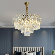 Кристален полилей Windsor Noble 5xe14, 40 cm диаметър, лъскаво злато, регулируема височина