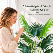Изкуствено растение Livistona Fan Palm, 10 листа, 160 см, зелено