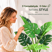 Изкуствено растение тип Monstera Deliciosa, 17 листа, 220 см, зелено