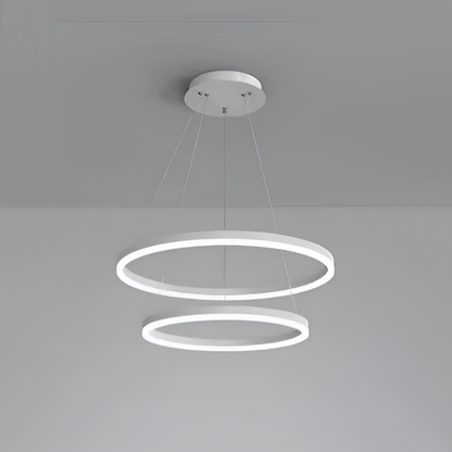 LED полилей, окачен с дистанционното управление на Кристин, 69W, 2 кръга, студена/гореща/неутрална светлина, нестабилна, бяла, регулируема височина