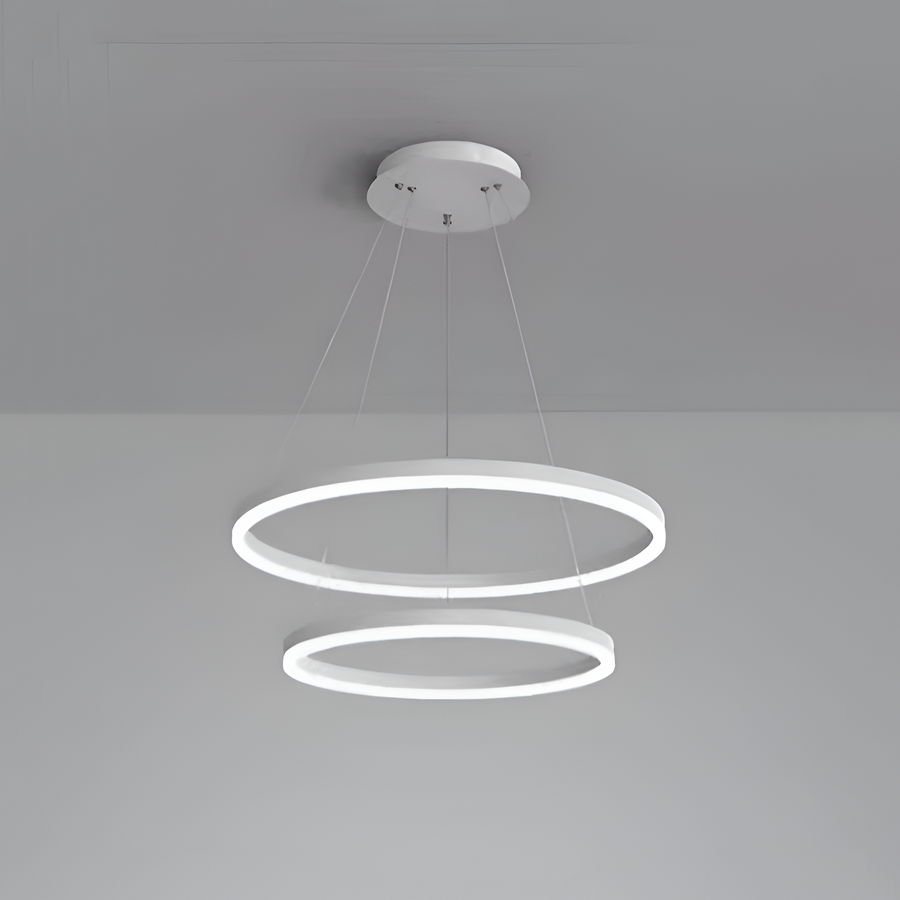 LED полилей, окачен с дистанционното управление на Кристин, 69W, 2 кръга, студена/гореща/неутрална светлина, нестабилна, бяла, регулируема височина