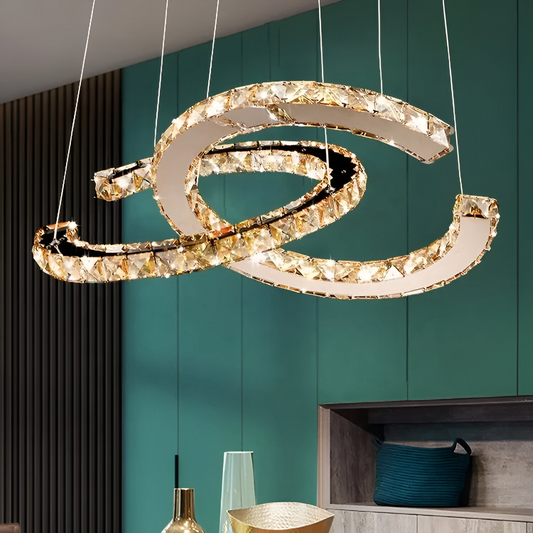LED LED PRISM ANTEA, дистанционно управление, 40W, кристални и метални, нестабилни, регулируема височина, студена/гореща/неутрална светлина