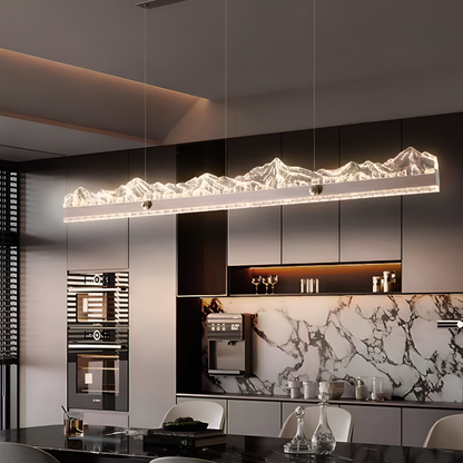 Окачен LED полилей с дистанционно MARISTELLA 90W, Студена/Топла/Неутрална светлина 3000K/4000K/6000K, Димируем, Регулируема височина, Злато, Метал и Кристал