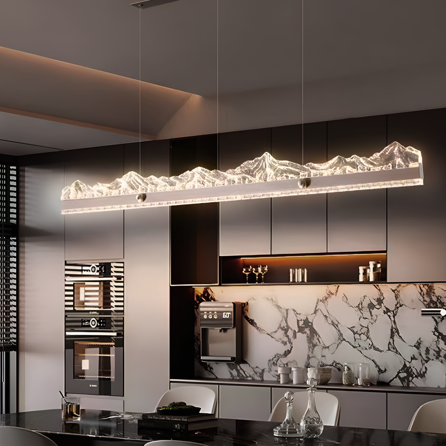 Окачен LED полилей с дистанционно MARISTELLA 90W, Студена/Топла/Неутрална светлина 3000K/4000K/6000K, Димируем, Регулируема височина, Злато, Метал и Кристал