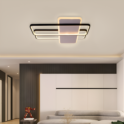 LED полилей с дистанционно управление Каролина 76W наслагвани квадрати Студени/горещи/неутрално черно бяло