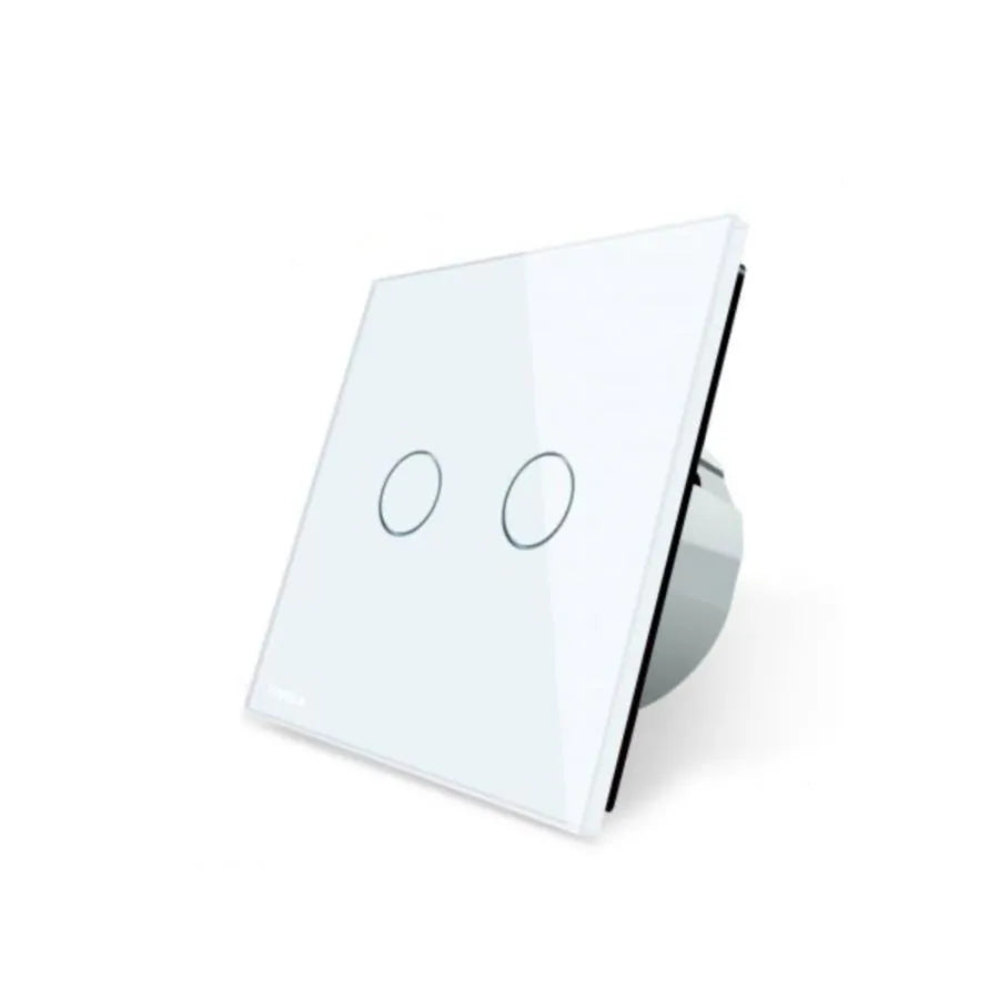 Touch Switch, двойно, бяло, сигурно стъкло, ливоло