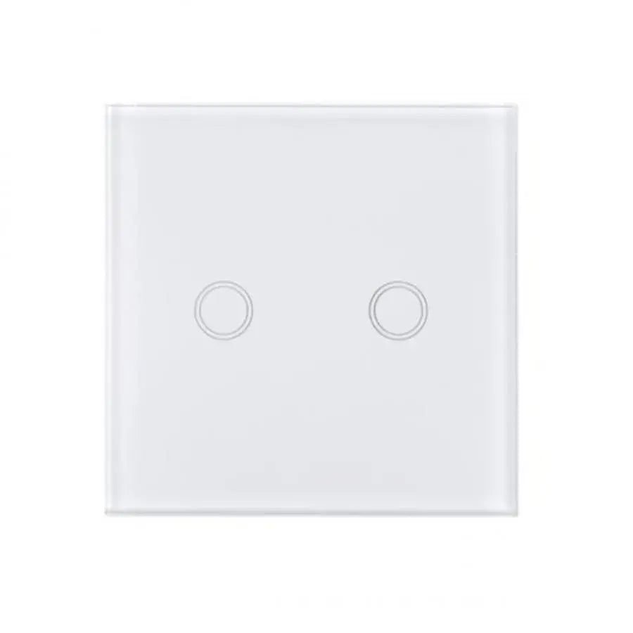 Touch Switch Double -Secure White Glass