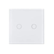 Touch Switch Double -Secure White Glass
