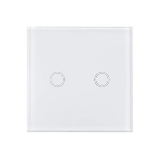Touch Switch Double -Secure White Glass