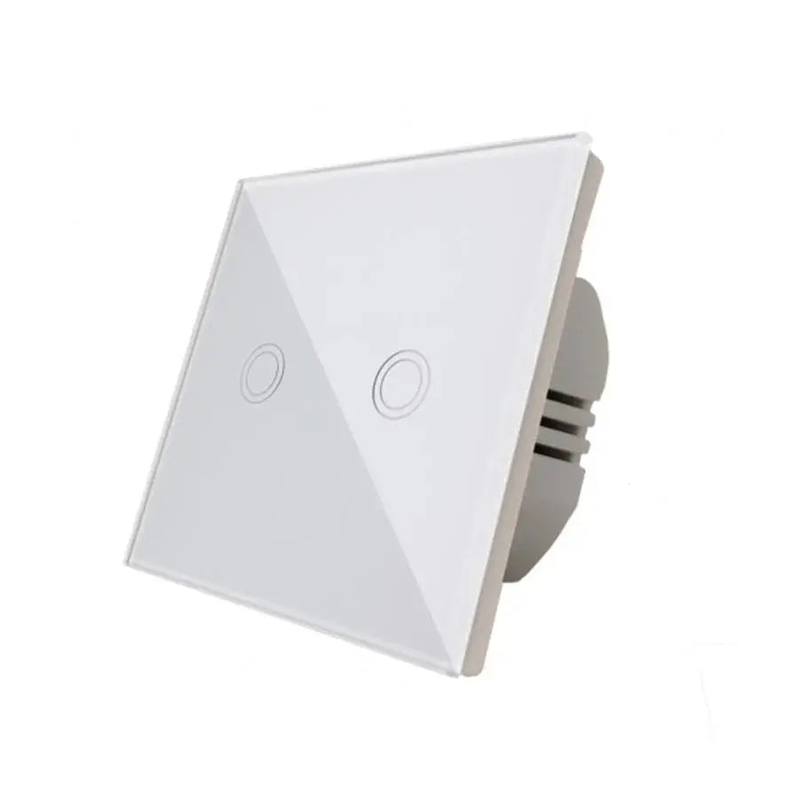 Touch Switch Double -Secure White Glass