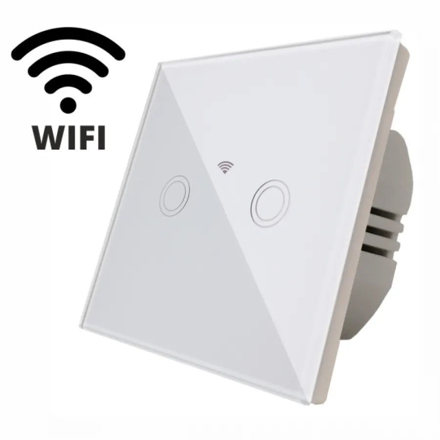 Докоснете превключвателя Двойно Wi-Fi сигурно бяло стъкло